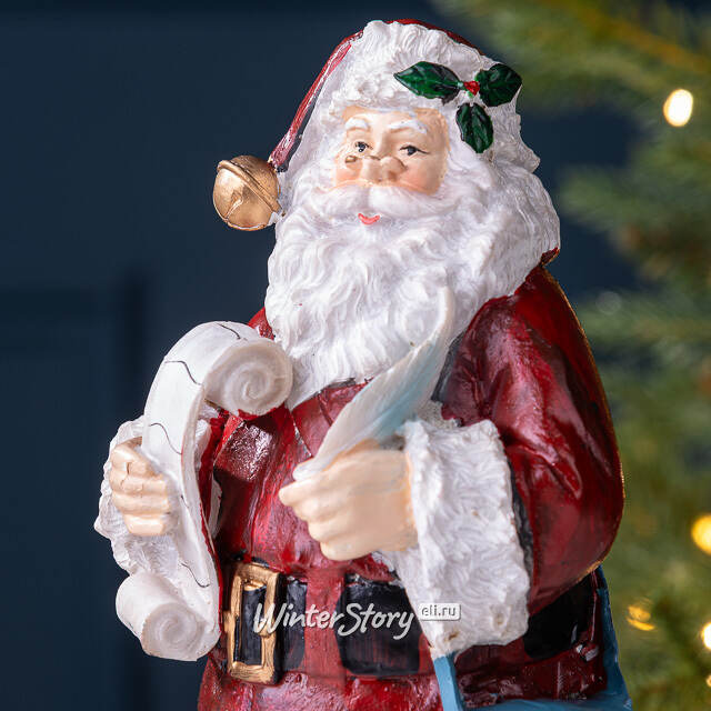 Новогодняя фигурка Санта Клаус со свитком 20 см Due Esse Christmas