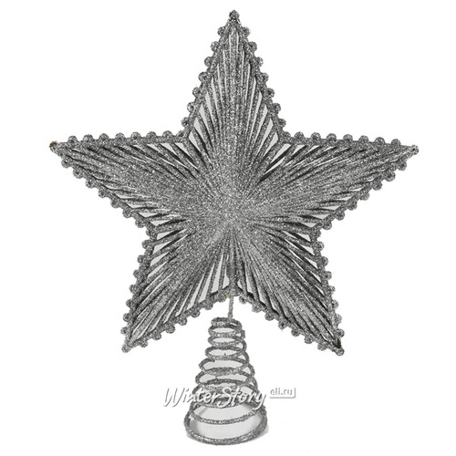 Звезда на елку Джулиано 26 см серебряная Due Esse Christmas