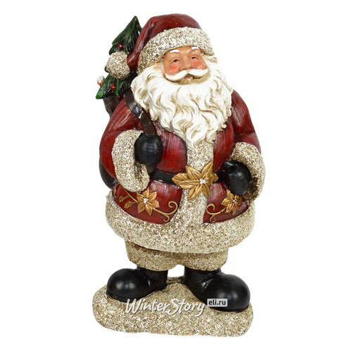 Новогодняя фигурка Санта с елочкой 29 см Due Esse Christmas