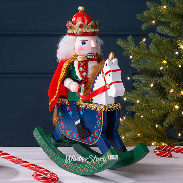 Декоративная фигурка Щелкунчик на Лошадке-Качалке 30 см Due Esse Christmas