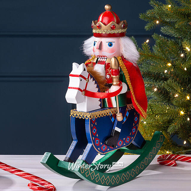 Декоративная фигурка Щелкунчик на Лошадке-Качалке 30 см Due Esse Christmas