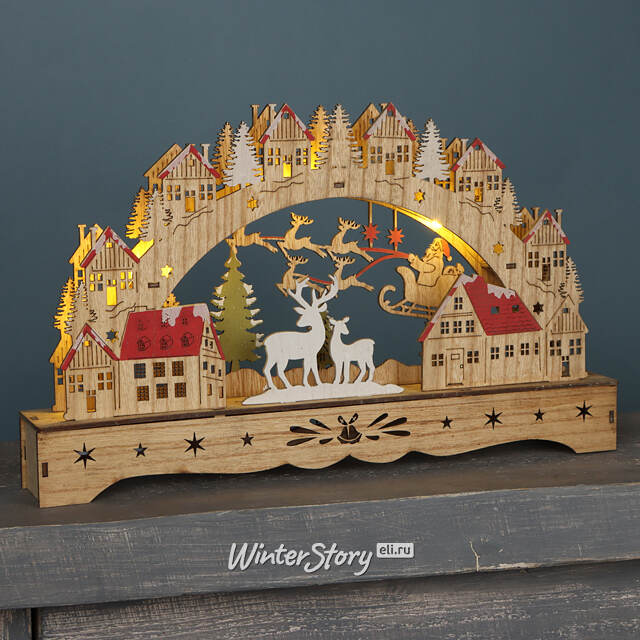 Новогодний светильник Рождество в Милтоне 38*24 см, на батарейках Due Esse Christmas