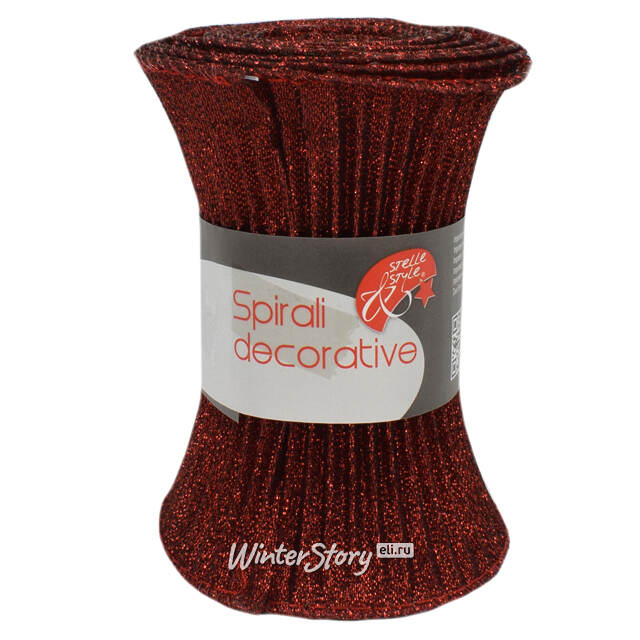 Декоративная лента Spirale 180*13 см бордовая Due Esse Christmas