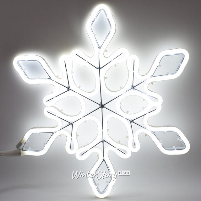Светодиодная снежинка Luminoso Fiocchi 36 см, 120 холодных белых LED ламп, гибкий неон Due Esse Christmas (Ду Эссе Кристмас)