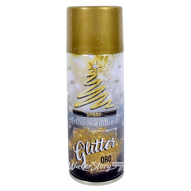 Декоративные блестки-спрей Super Glitter 100 мл, золотые Due Esse Christmas (Ду Эссе Кристмас)