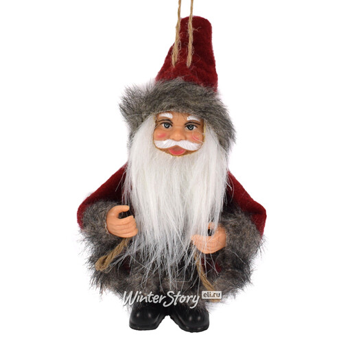 Елочная игрушка Санта Клаус - Добрый Чародей 15 см серый, подвеска Due Esse Christmas
