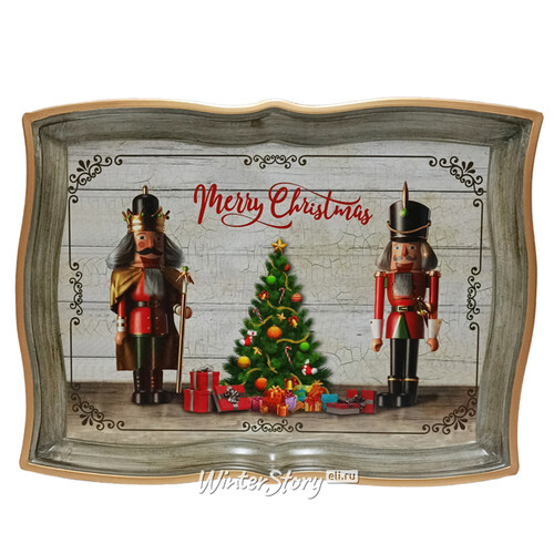 Декоративный поднос Nutcracker - Merry Christmas 43*32 см Due Esse Christmas