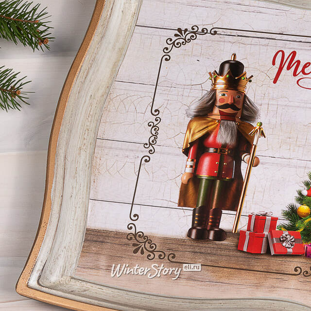 Декоративный поднос Nutcracker - Merry Christmas 43*32 см Due Esse Christmas