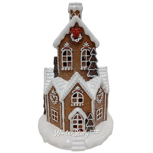 Новогодний домик с подсветкой Gingerbread Man Town: Biscotte Cioccolato 23*15 см, на батарейках Due Esse Christmas