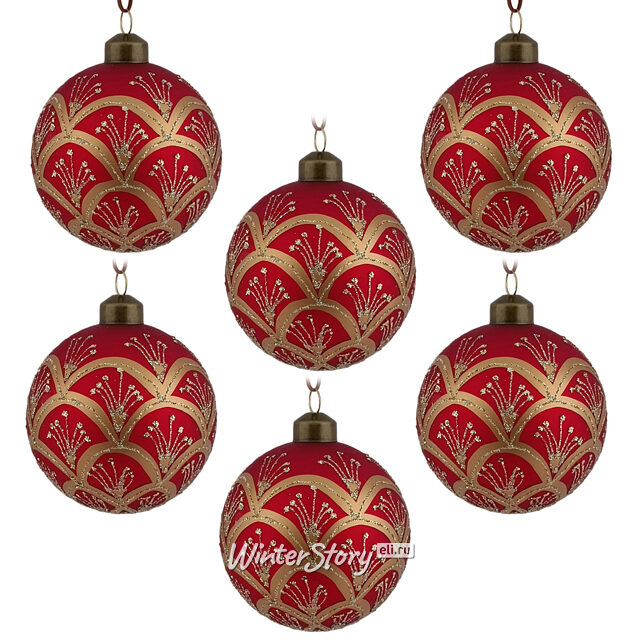 Набор стеклянных шаров Maria Theresa Bordo 8 см, 12 шт Due Esse Christmas