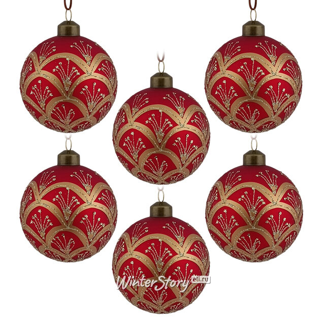 Набор стеклянных шаров Maria Theresa Bordo 10 см, 9 шт Due Esse Christmas