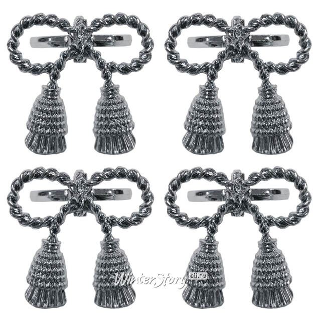 Кольца для салфеток Silver Fiocco 5 см, 4 шт Due Esse Christmas