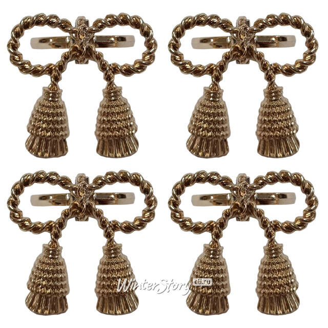 Кольца для салфеток Golden Fiocco 5 см, 4 шт Due Esse Christmas (Ду Эссе Кристмас)
