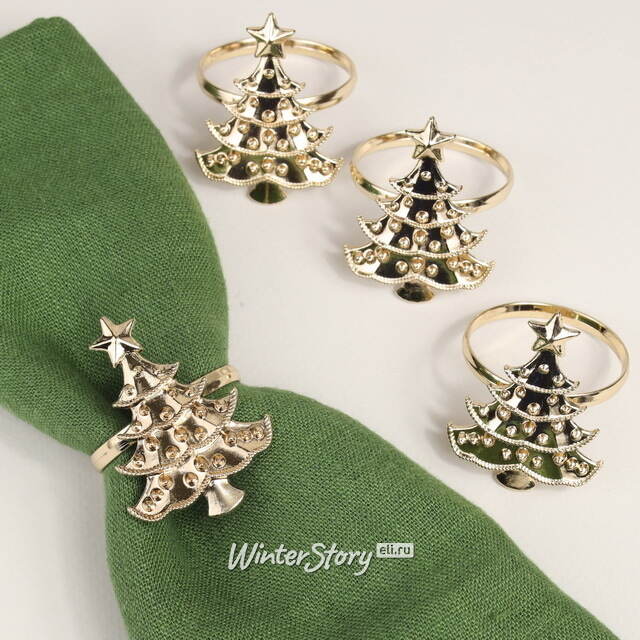 Кольца для салфеток Golden Tree 5 см, 4 шт Due Esse Christmas