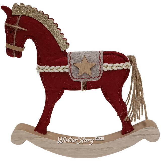 Декоративная фигурка Лошадка-качалка Буцефал 22 см Due Esse Christmas (Ду Эссе Кристмас)