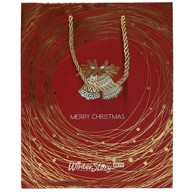 Подарочный пакет Campana D'Argento - Колокольчики 18*14 см Due Esse Christmas