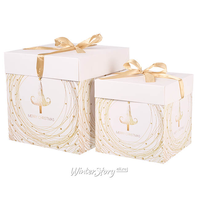 Подарочная коробка Sorpresa - Елочка 22*22 см белая Due Esse Christmas