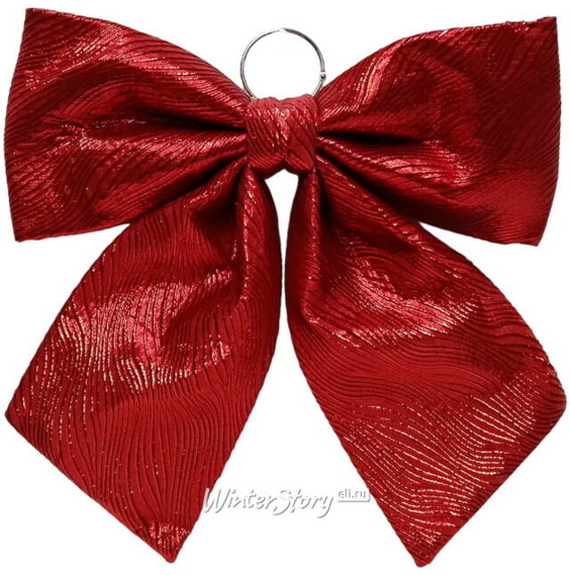 Бант для декора Ondulato Striscia 44*44 см красный Due Esse Christmas