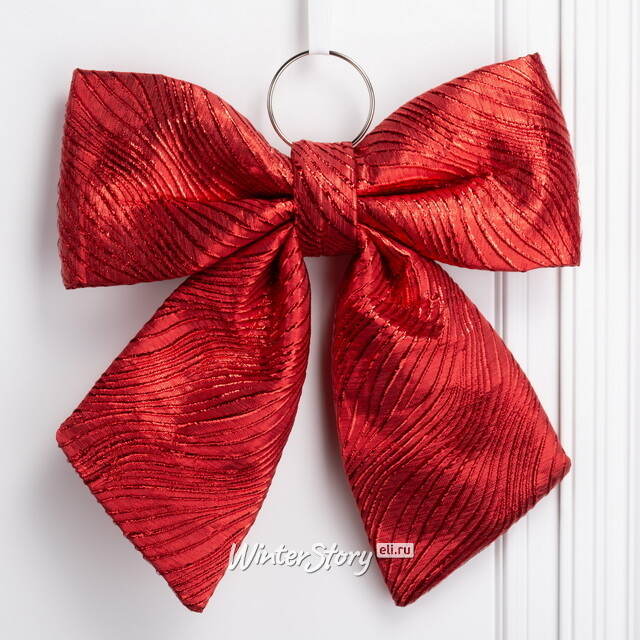 Бант для декора Битонто 37*34 см красный Due Esse Christmas (Ду Эссе Кристмас)