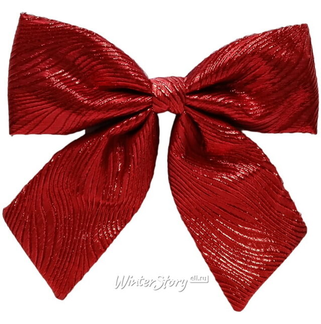 Бант на елку Ondulato Striscia 25*22 см красный Due Esse Christmas