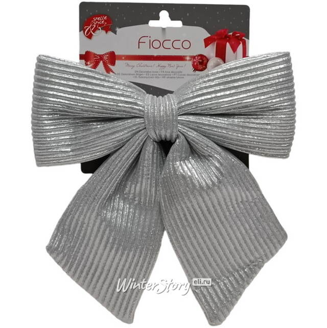 Бант на елку Lucido Striscia 28*28 см серебряный Due Esse Christmas