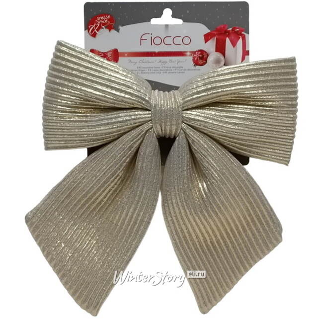 Бант для декора Lucido Striscia 28*28 см бежевый Due Esse Christmas