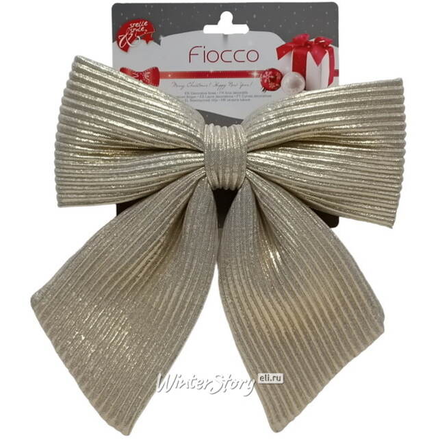 Бант на елку Lucido Striscia 25*22 см бежевый Due Esse Christmas