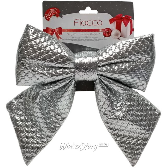 Бант на елку Lucido Bolle 28*28 см серебряный Due Esse Christmas