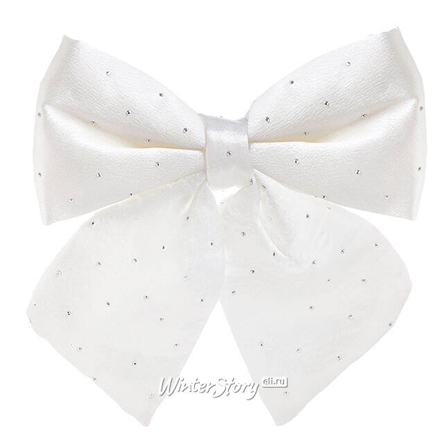 Бант на елку Bianco Diamanti 25*22 см белый Due Esse Christmas