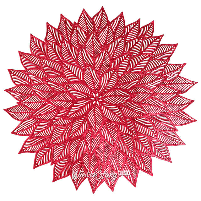 Салфетки сервировочные Fiorito 38 см карминовые, 6 шт Due Esse Christmas