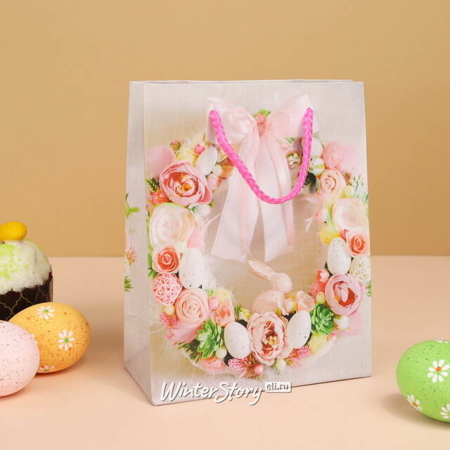 Подарочный пакет Easter Flowers 18*14 см Due Esse Christmas