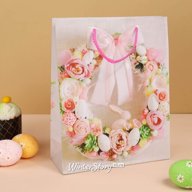 Подарочный пакет Easter Flowers 25*20 см Due Esse Christmas