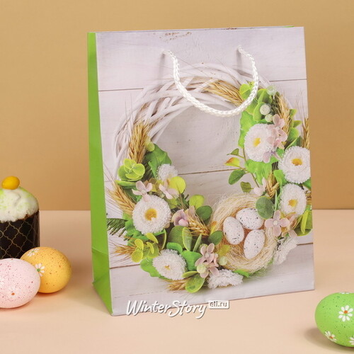 Подарочный пакет Easter Flora 25*20 см Due Esse Christmas