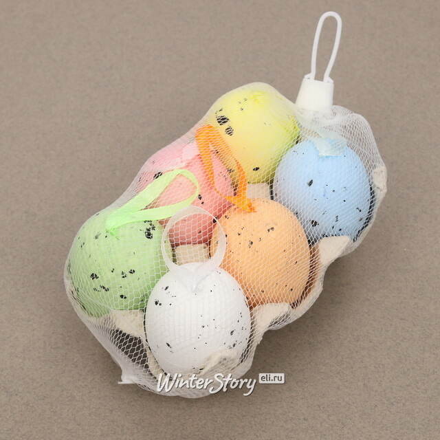 Пасхальные украшения Яйца: Easter Rainbow 6 см, 6 шт, подвеска Due Esse Christmas