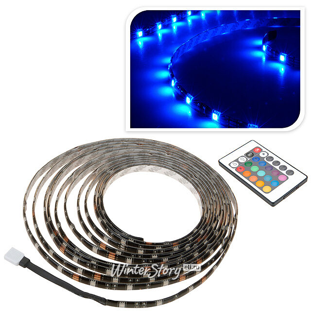 Светодиодная лента Ledstrip 5 м, 150 RGB LED ламп, на липучке, пульт управления, IP65 Koopman (Купман)