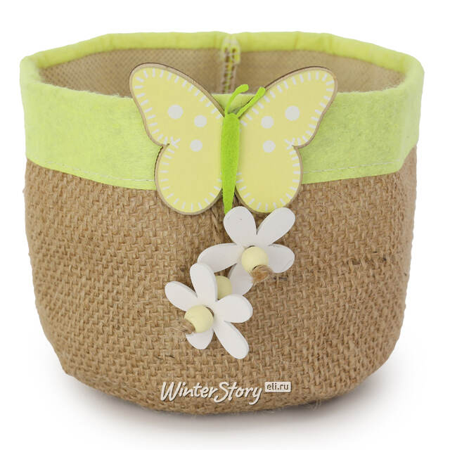 Чехол на кашпо Весенняя Верона 12 см лимонная Due Esse Christmas