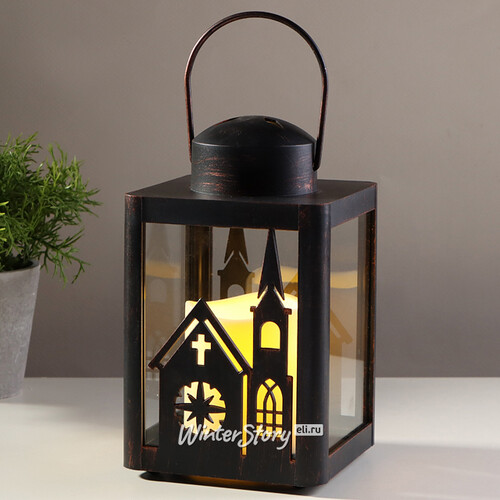 Декоративный фонарик со свечой Праздничный Уют 16 см, на батарейках Koopman