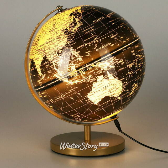 Декоративный глобус с подсветкой Moshline 31 см, 4 теплых белых LED ламп Koopman