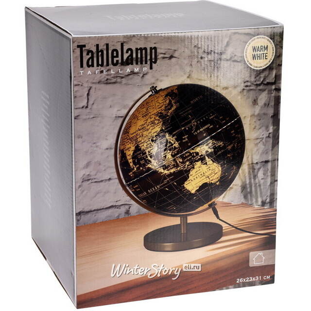 Декоративный глобус с подсветкой Moshline 31 см, 4 теплых белых LED ламп Koopman