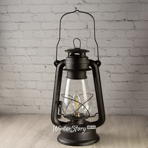 Декоративный ретро фонарь с диммером Режинальд 30 см прозрачный, на батарейках, металл Koopman