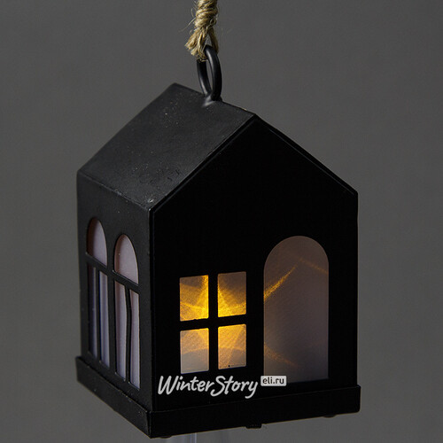 Фонарик Светлячок 6*8 см черный, 1 теплая белая LED лампа на батарейке, подвеска Koopman