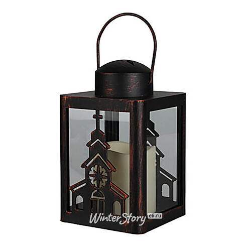 Декоративный фонарик со свечой Праздничный Уют 16 см, на батарейках Koopman