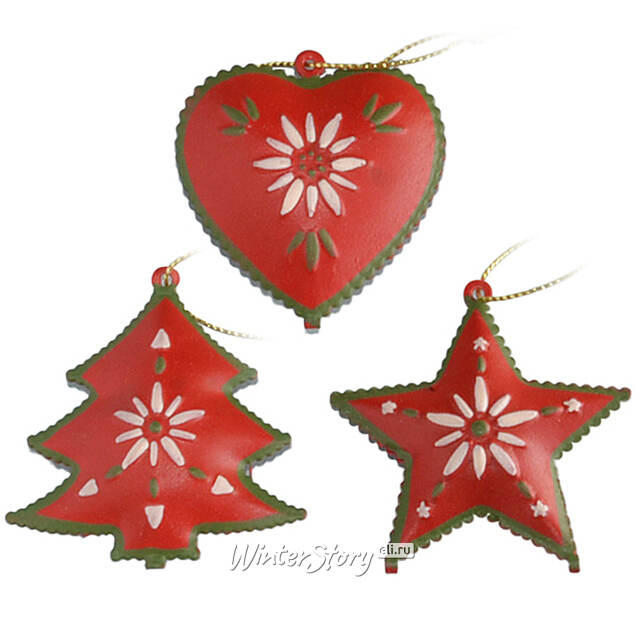 Набор елочных игрушек Festivita Natalizie 5 см, 9 шт, подвеска Breitner