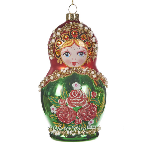 Стеклянная елочная игрушка Russian Doll Pelageya 12 см, подвеска Goodwill