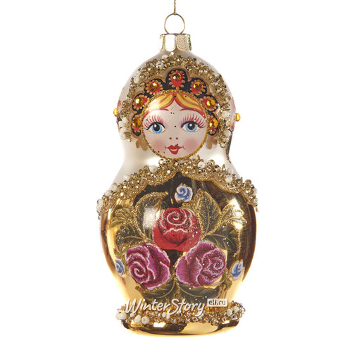 Стеклянная елочная игрушка Matryoshka Doll - Veleslava 12 см, подвеска Goodwill
