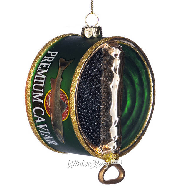 Стеклянная елочная игрушка Черная Икра Эксклюзив - Premium Caviar 11 см Goodwill