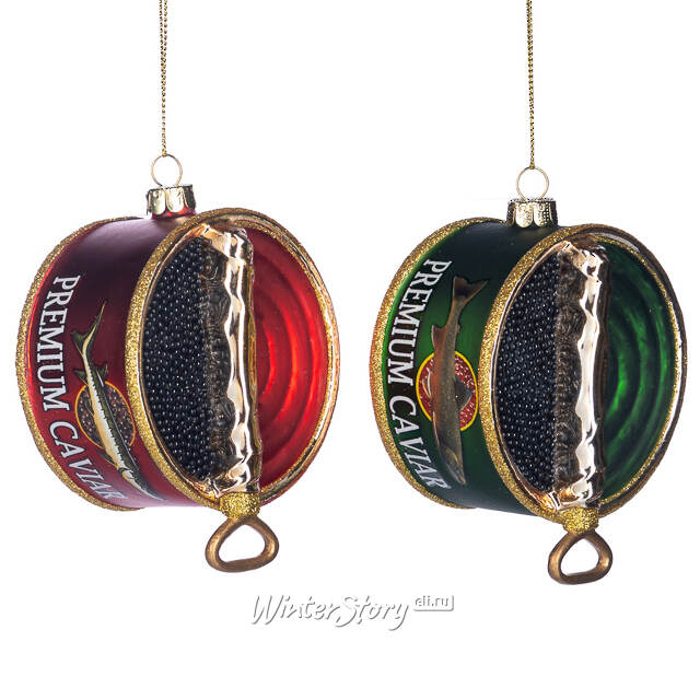 Стеклянная елочная игрушка Черная Икра Эксклюзив - Premium Caviar 11 см Goodwill