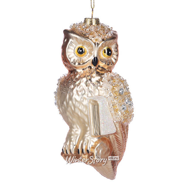 Стеклянная елочная игрушка Сова Алисса - Over the Hoogezand 13 см Goodwill
