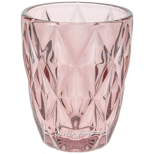Стакан Новогодние грани, 10*8 см, розовый, стекло Koopman