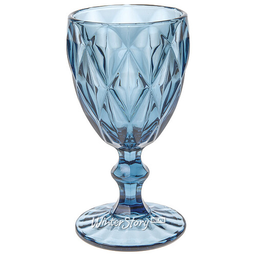 Бокал для вина Новогодние грани, 15*8 см, синий, стекло Koopman